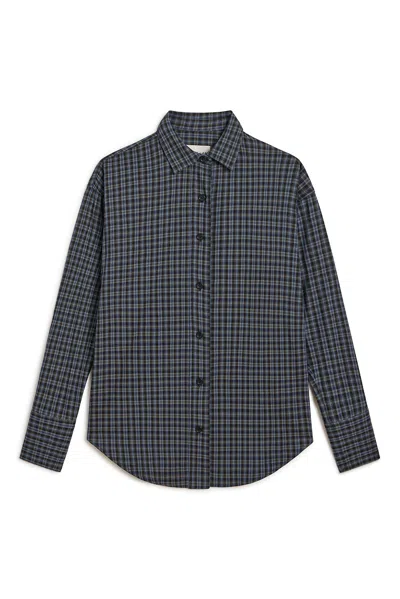 Derek Lam Max Rayon Plaid Relaxed Shirt