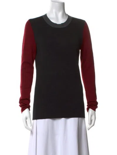 Pre-owned Derek Lam Merino Wool Colorblock Pattern Sweater In Red