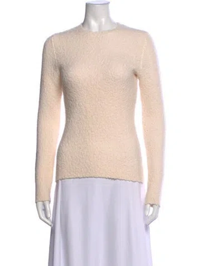 Pre-owned Derek Lam Merino Wool Crew Neck Sweater In White