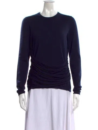 Pre-owned Derek Lam Merino Wool Crew Neck Top In Blue