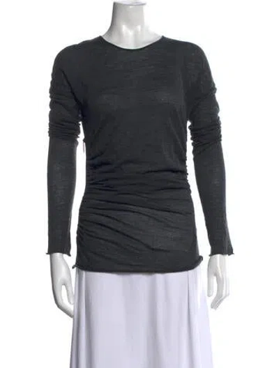 Pre-owned Derek Lam Merino Wool Crew Neck Top In Grey