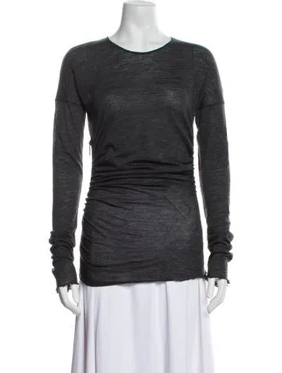 Pre-owned Derek Lam Merino Wool Scoop Neck Sweater In Gray