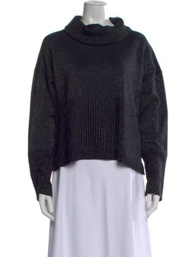 Pre-owned Derek Lam Merino Wool Turtleneck Sweater In Black