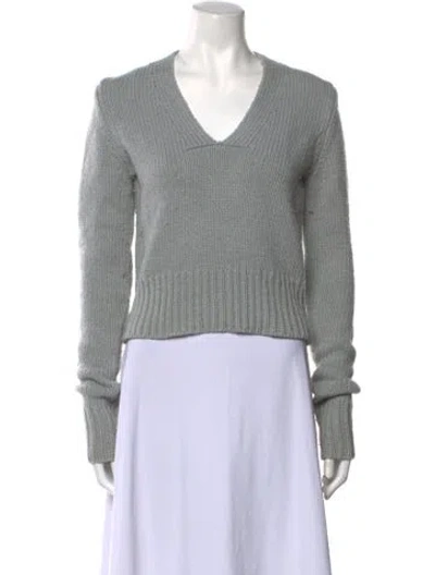 Pre-owned Derek Lam Merino Wool V-neck Sweater In Gray
