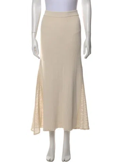 Pre-owned Derek Lam Mesh Accents Long Skirt In Neutral