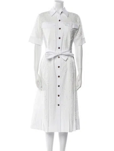 Pre-owned Derek Lam Midi Length Dress In White