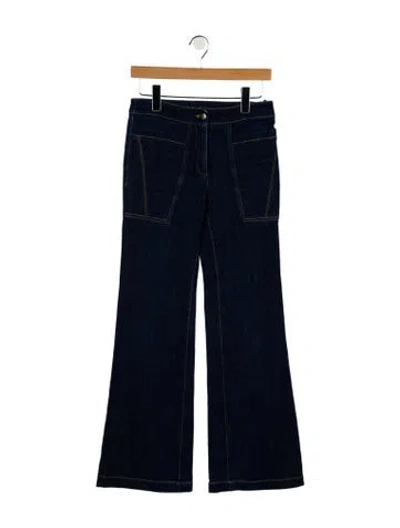 Pre-owned Derek Lam Mid-rise Wide Leg Jeans In Blue