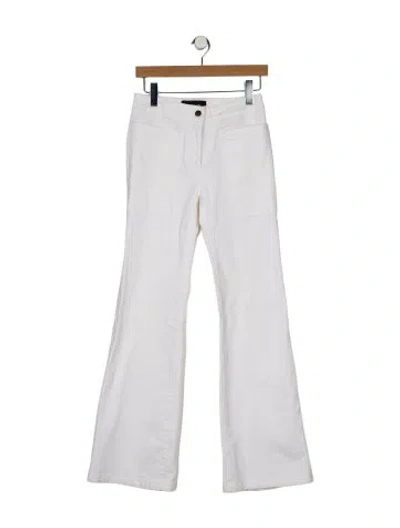 Pre-owned Derek Lam Mid-rise Wide Leg Jeans In White