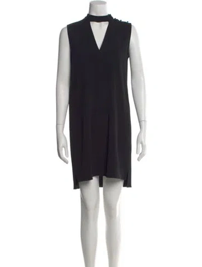 Pre-owned Derek Lam Mock Neck Knee-length Dress In Black