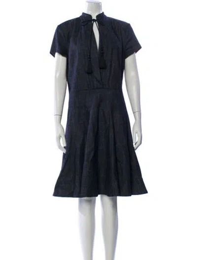 Pre-owned Derek Lam Mock Neck Knee-length Dress In Blue