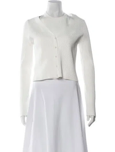 Pre-owned Derek Lam Mock Neck Long Sleeve Crop Top In Neutral