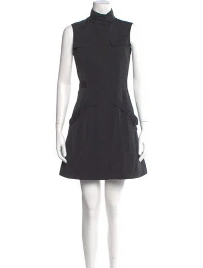 Pre-owned Derek Lam Mock Neck Mini Dress In Black