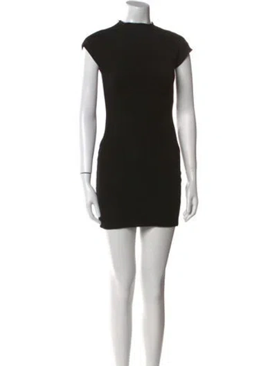 Pre-owned Derek Lam Mock Neck Mini Dress In Black