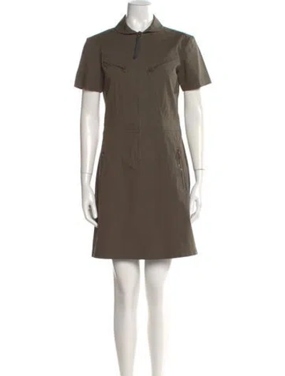 Pre-owned Derek Lam Mock Neck Mini Dress In Green
