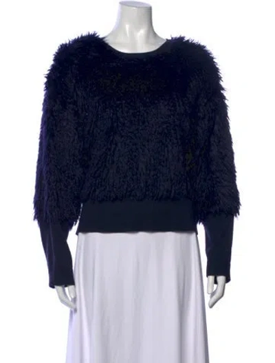 Pre-owned Derek Lam Mohair Crew Neck Sweater In Blue