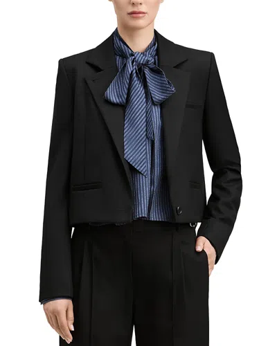 Derek Lam Mona Cropped Single Button Blazer In Burgundy