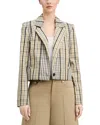 Derek Lam Mona Cropped Single Button Blazer In Multi