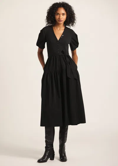Derek Lam Natalia Mixed Media Dress In Black