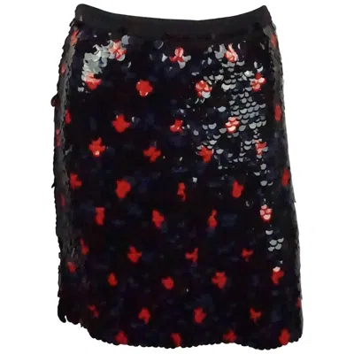 Pre-owned Derek Lam Navy And Red Paillete Skirt