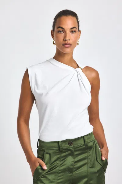 Derek Lam Nia Assymmetric Embellished Twist Tee