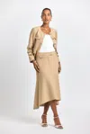 Derek Lam Nicolette Midi Skirt In Neutral