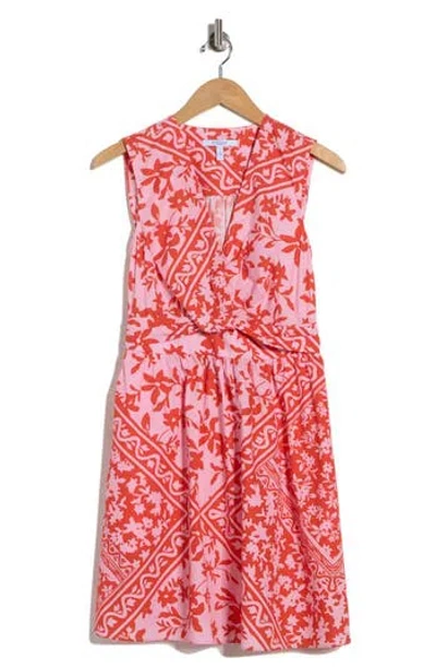 Derek Lam Nulla Front Twist Minidress In Multi