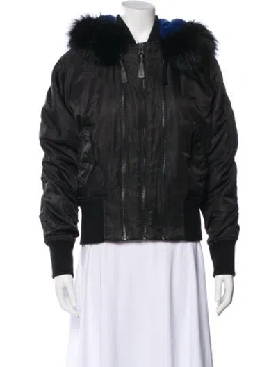 Pre-owned Derek Lam Nylon Bomber Jacket In Black