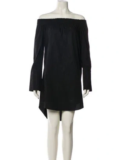 Pre-owned Derek Lam Off-the-shoulder Mini Dress In Black