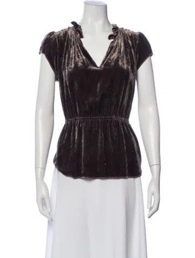 Pre-owned Derek Lam Off-the-shoulder Short Sleeve Blouse In White