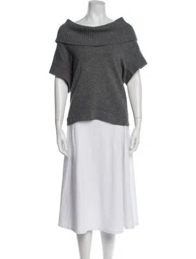Pre-owned Derek Lam Off-the-shoulder Sweater In Grey