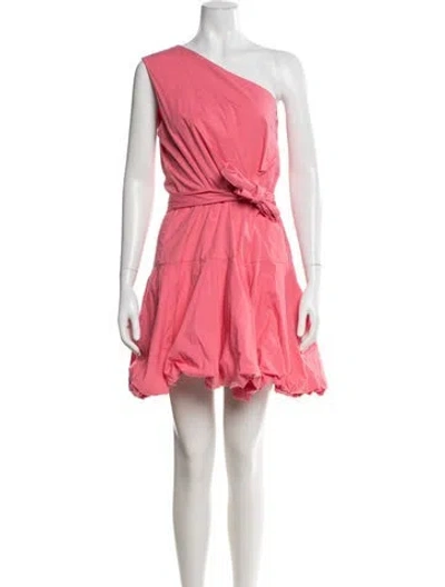 Pre-owned Derek Lam One-shoulder Mini Dress In Pink