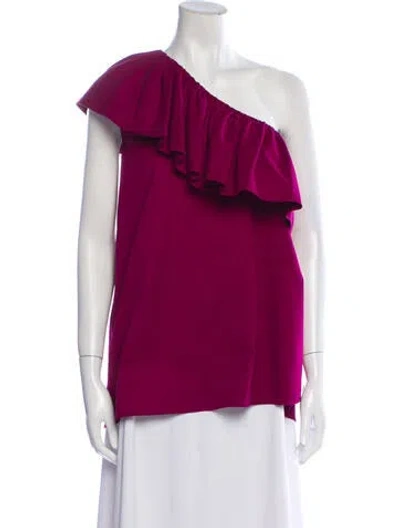 Pre-owned Derek Lam One-shoulder Short Sleeve Blouse In Purple