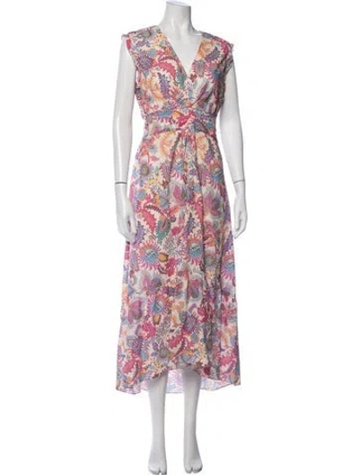 Pre-owned Derek Lam Paisley Print Midi Length Dress In Pink