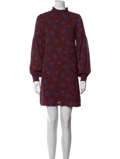 Pre-owned Derek Lam Paisley Print Mini Dress In Burgundy