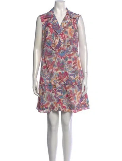Pre-owned Derek Lam Paisley Print Mini Dress In Purple