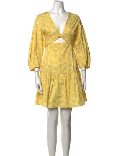 Pre-owned Derek Lam Paisley Print Mini Dress In Yellow