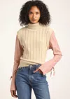 Derek Lam Paola Mixed Media Turtleneck Sweater In Brown