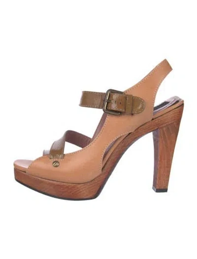 Pre-owned Derek Lam Patent Leather Sandals In Brown
