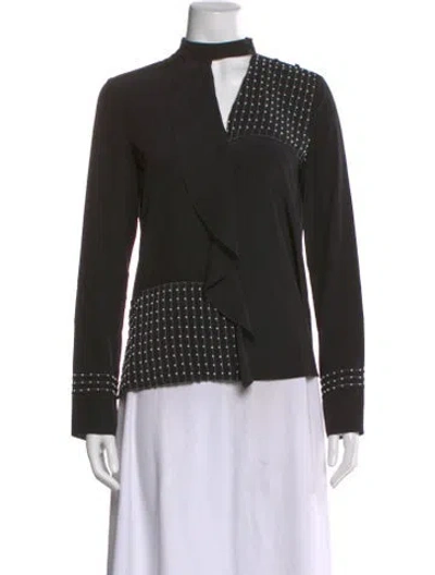 Pre-owned Derek Lam Patterned Asymmetrical Top In Black