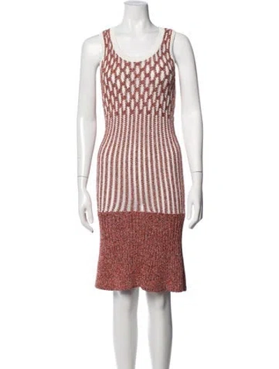 Pre-owned Derek Lam Patterned Knee-length Dress In Orange