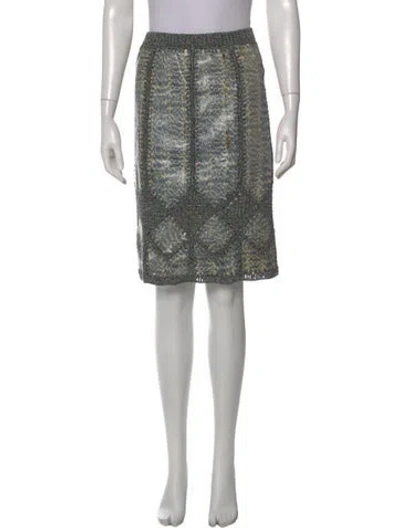 Pre-owned Derek Lam Patterned Midi Length Skirt In Blue