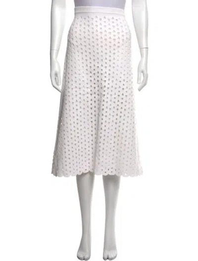 Pre-owned Derek Lam Patterned Midi Length Skirt In White