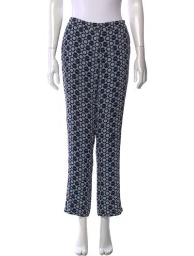 Pre-owned Derek Lam Patterned Straight Leg Pants In Blue