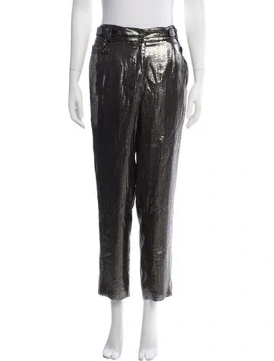 Pre-owned Derek Lam Patterned Straight Leg Pants In Gold