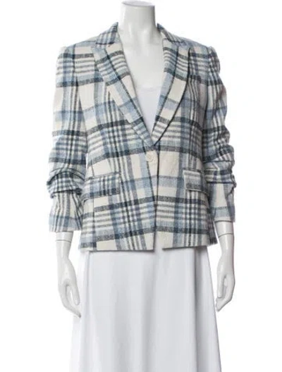 Pre-owned Derek Lam Plaid Print Blazer In Blue