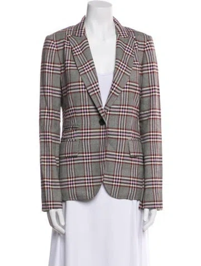 Pre-owned Derek Lam Plaid Print Blazer In Gray