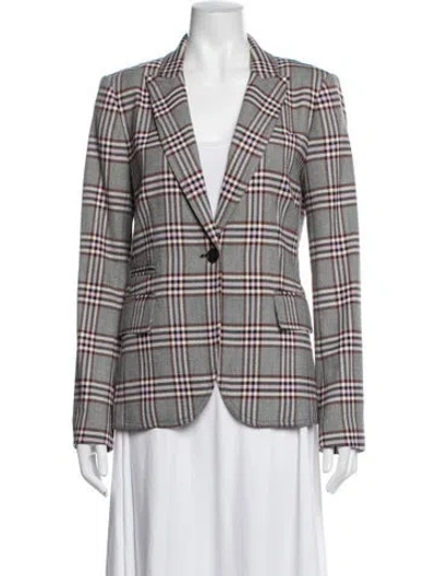 Pre-owned Derek Lam Plaid Print Blazer In Grey