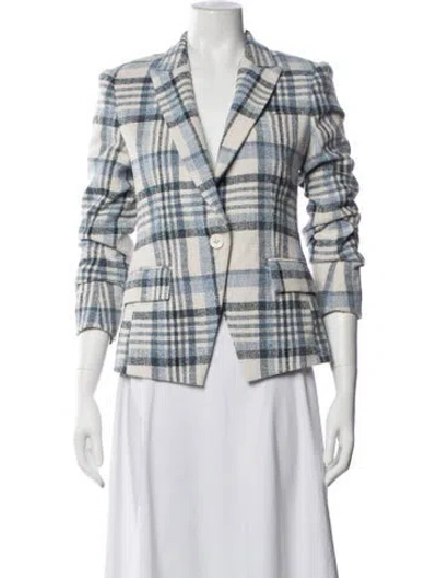 Pre-owned Derek Lam Plaid Print Blazer In Orange
