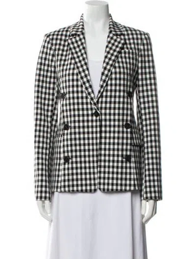 Pre-owned Derek Lam Plaid Print Blazer In White