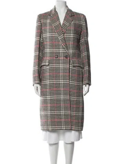 Pre-owned Derek Lam Plaid Print Coat In Black